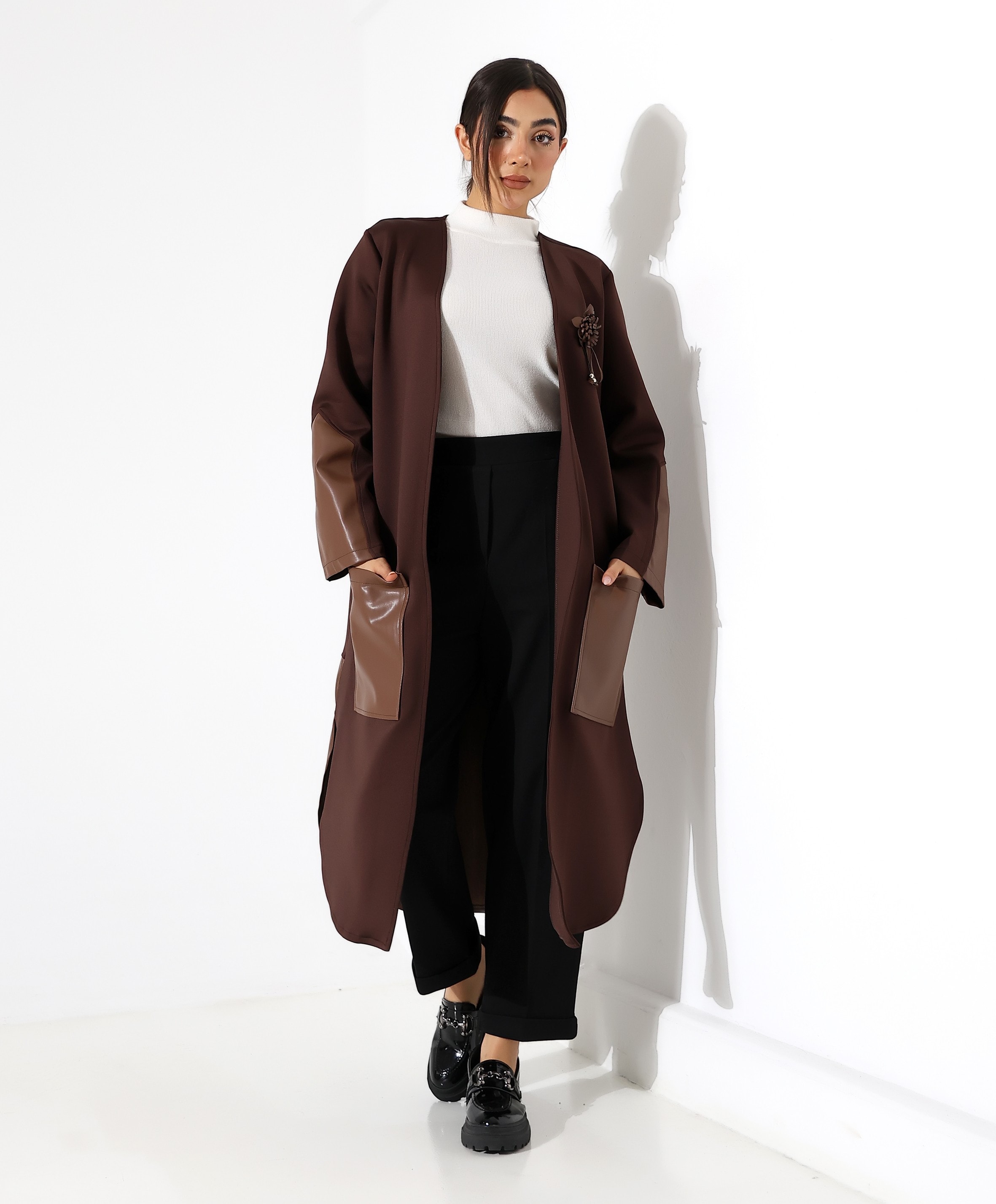 Deri Detay Rahat Kalıp Bol Hırka