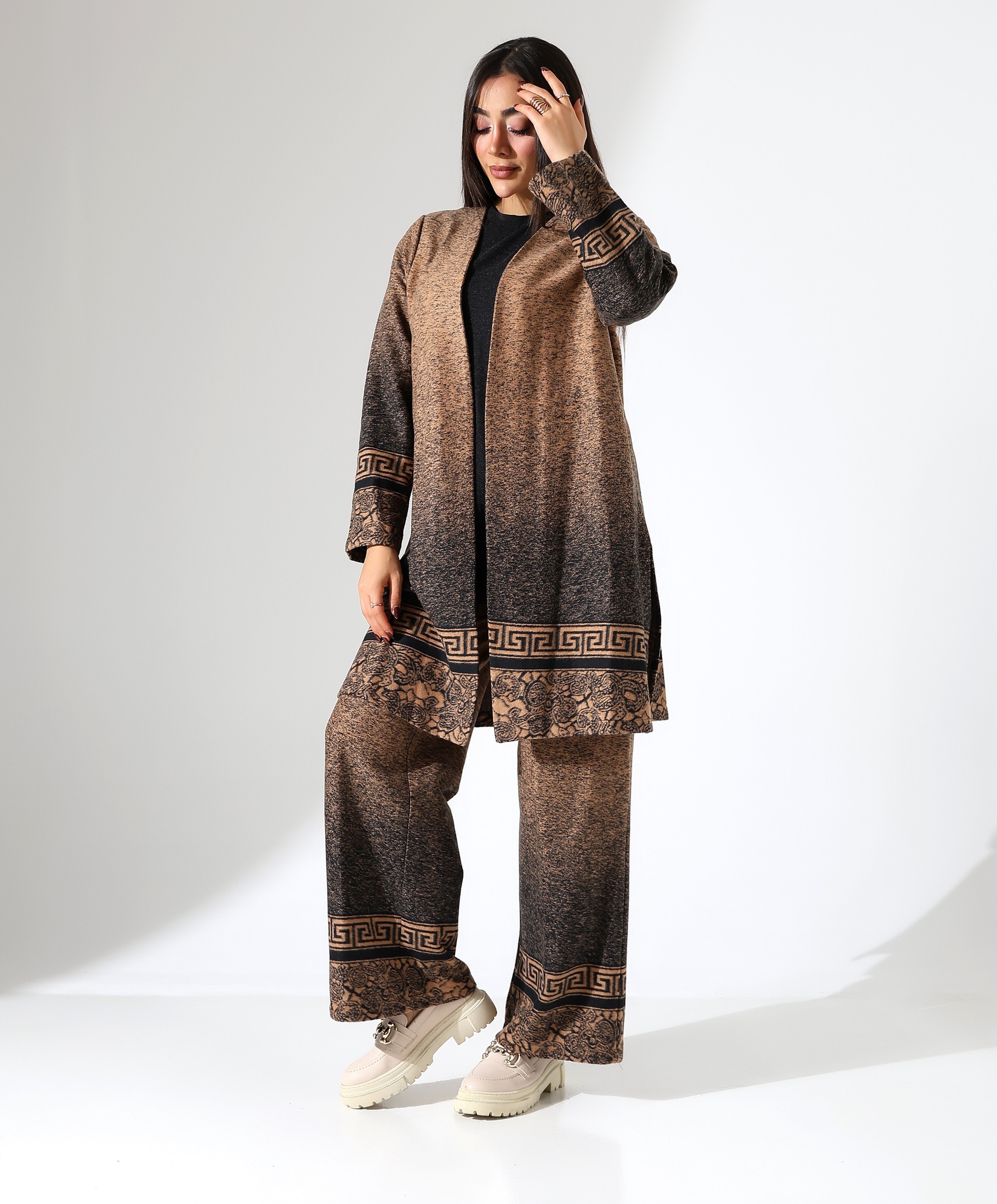 Kimono Büyük Beden Üç Parça Takım