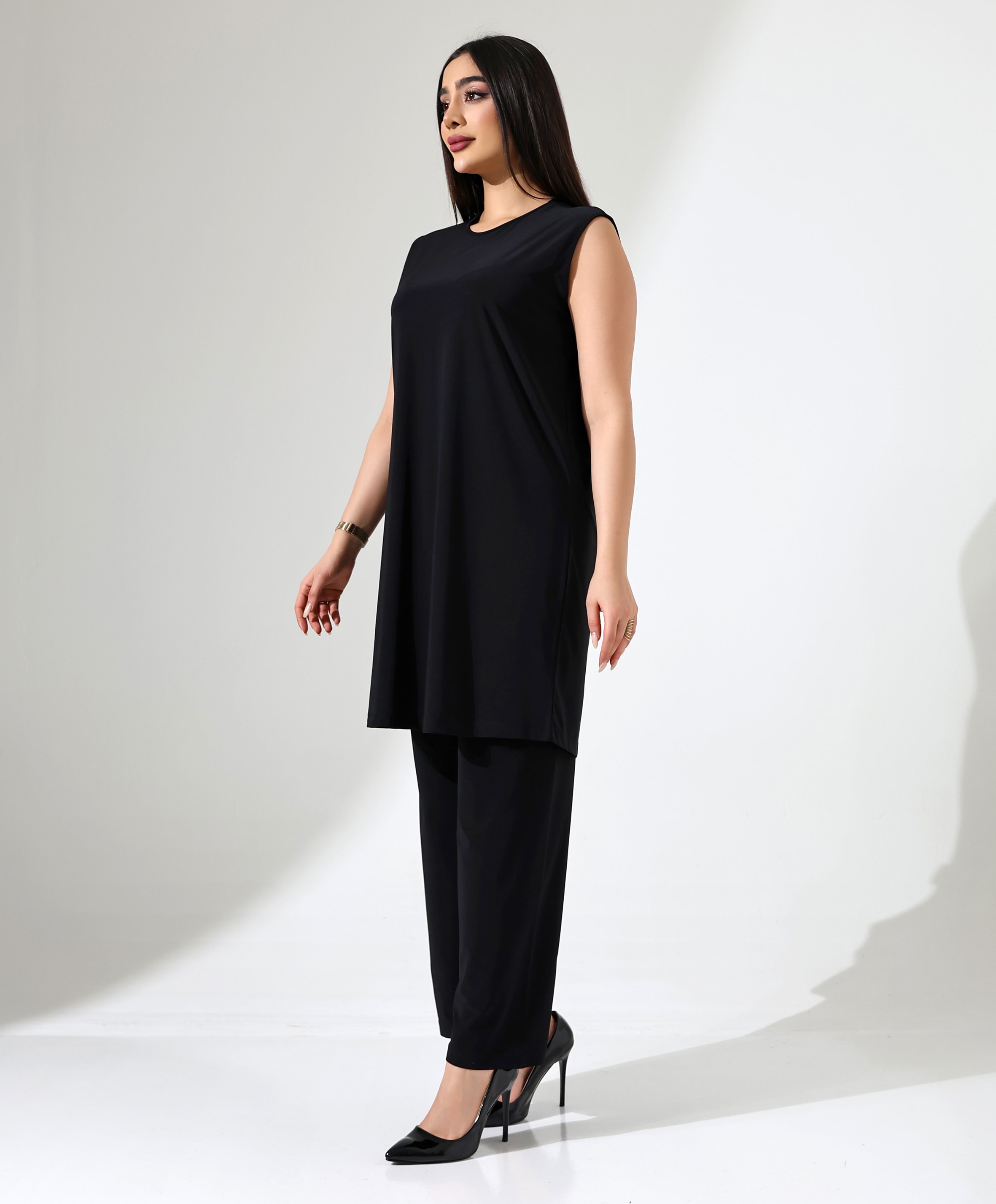 Battal Beden Sıfır Kol Tunik