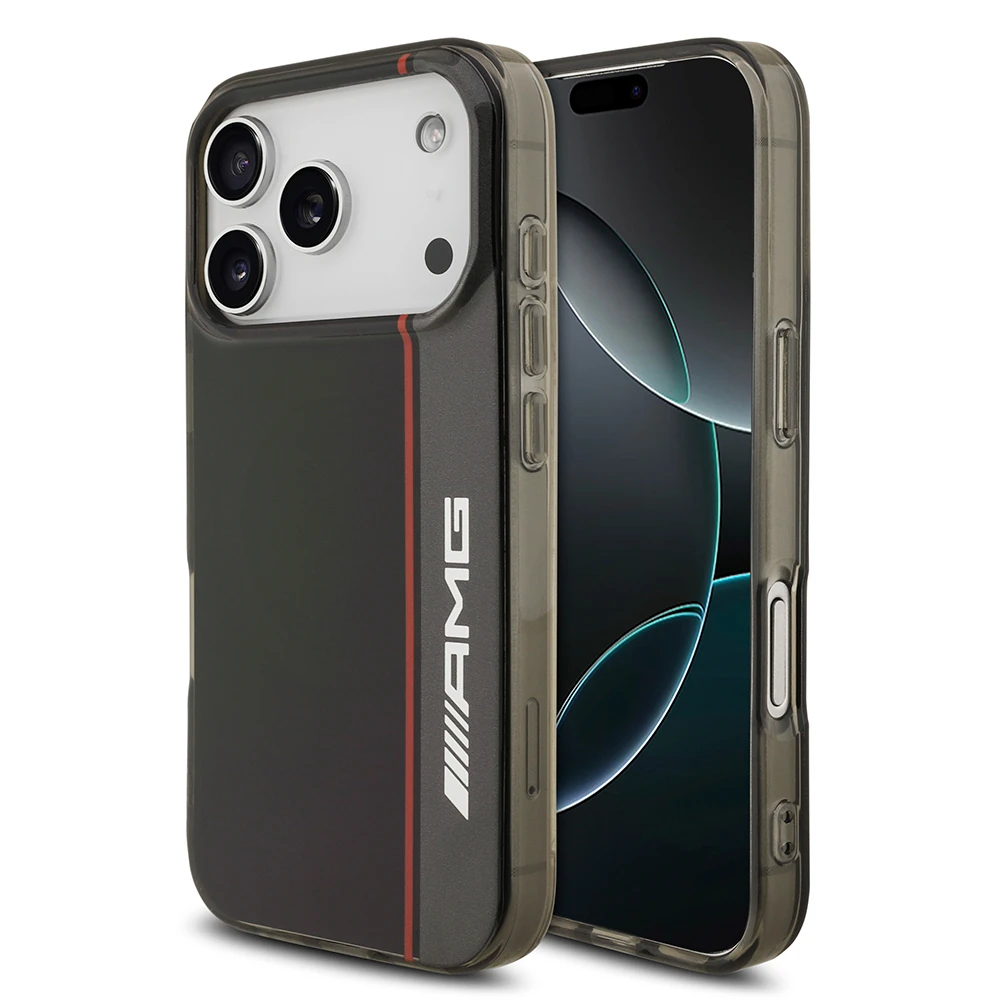 Apple iPhone 17 Pro Max Kılıf AMG Orjinal Lisanslı M-safe Şarj Özellikli IML Baskı Logolu Çift Katmanlı Bow Lines Kapak