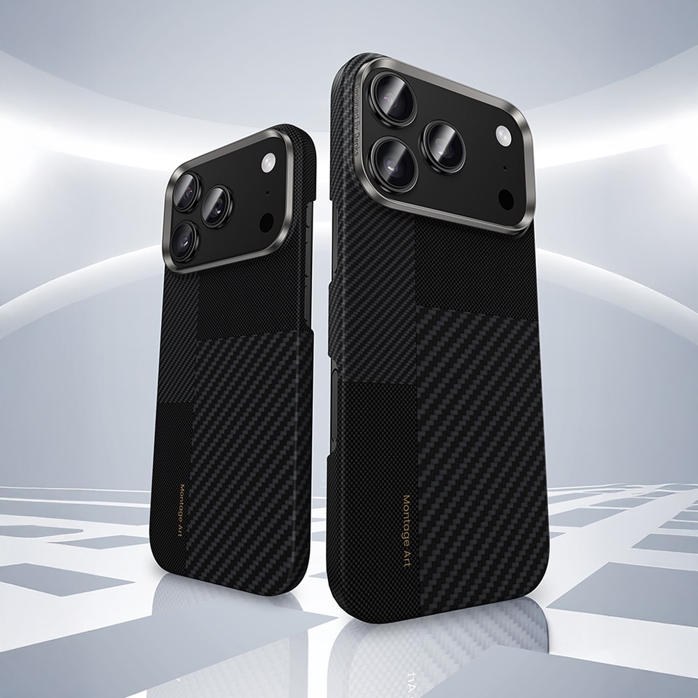 Apple iPhone 17 Pro Max Kılıf M-safe Şarj Özellikli Karbon Fiber Benks Montage ArmorAir Kevlar Kapak
