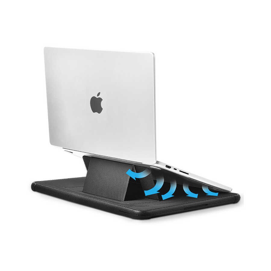 Macbook 14.2' 2021 Wiwu Defender Stand Case Taşınabilir Standlı Magnetik PU Laptop Çantası