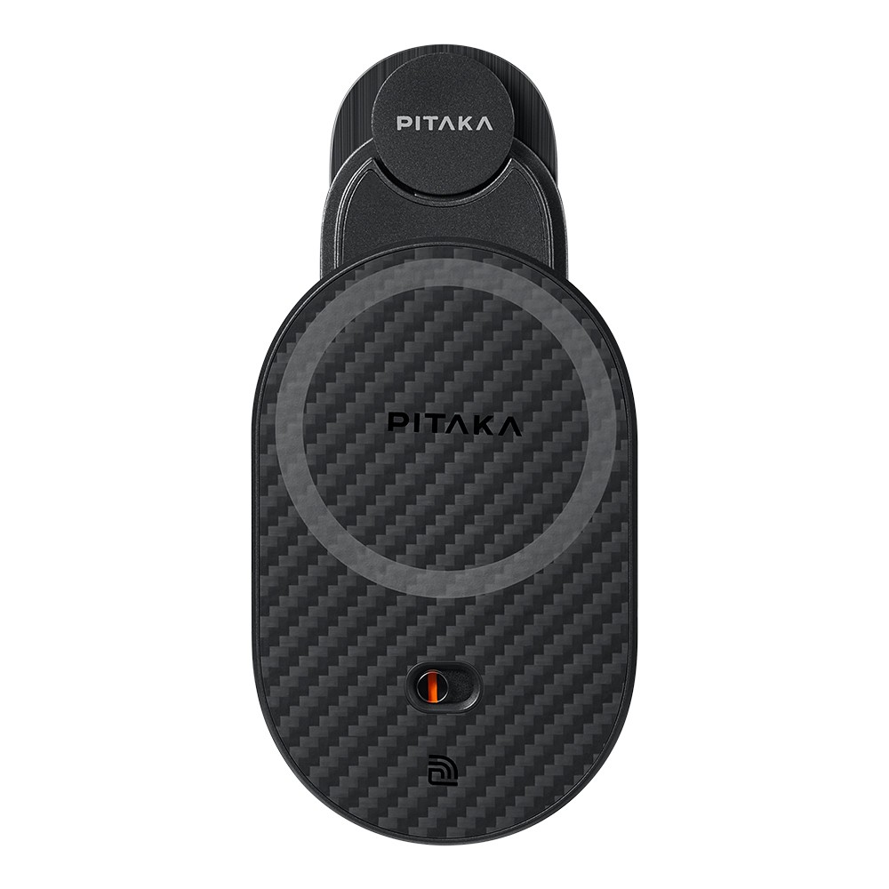 Pitaka MagEZ Pro 2 Magsafe Şarj Özellikli Qi2 Tesla Model Y ve Model 3 Uyumlu Aramid Fiber Araç Telefon Tutucu