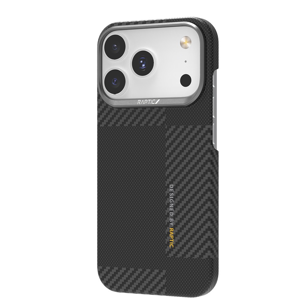 Apple iPhone 17 Pro Kılıf M-safe Şarj Özellikli 600D Metal Kamera Çerçeveli Raptic Aramid Fiber Geotik Serisi Kapak