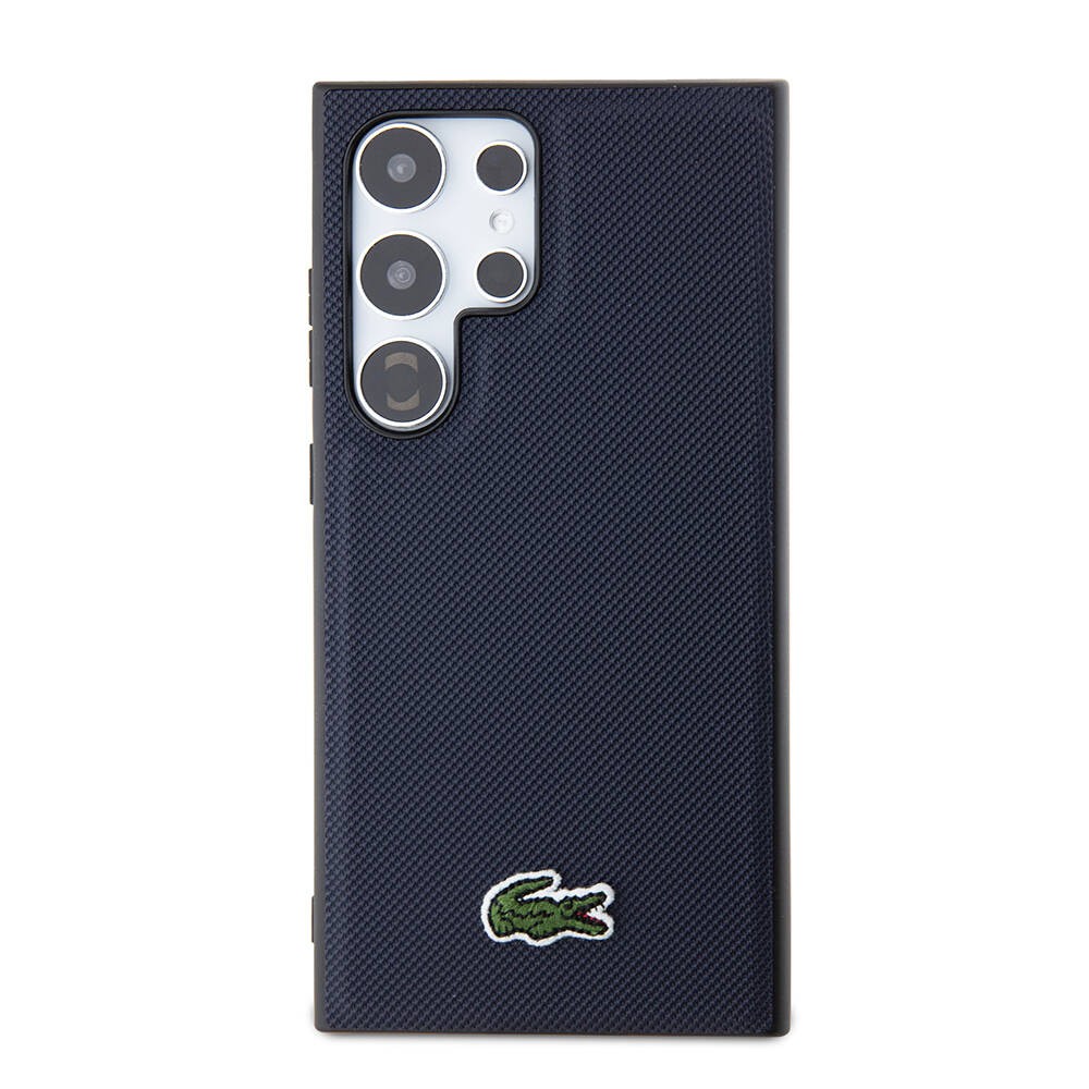 Galaxy S24 Ultra Kılıf Lacoste Orjinal Lisanslı PU Pike Desenli Arka Yüzey İkonik Timsah Dokuma Logolu Kılıf