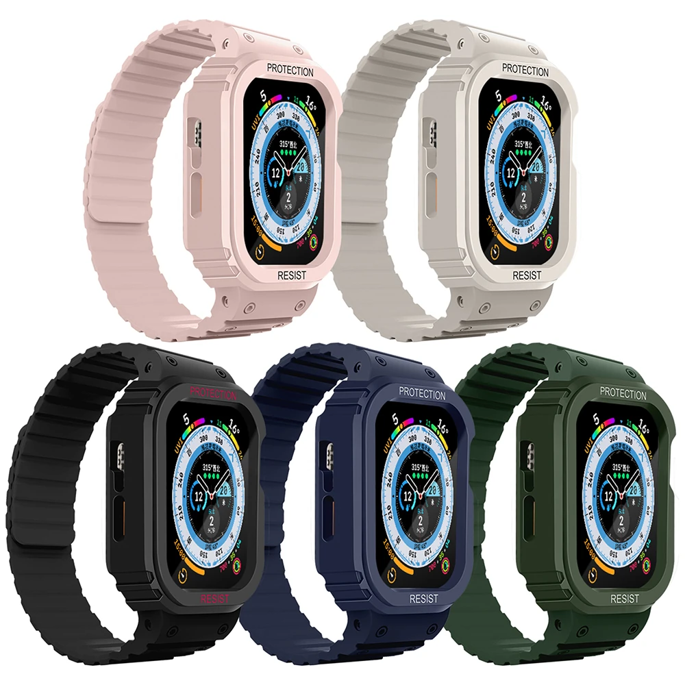 Apple Watch 38mm KRD-142 Airbag Tasarımlı Kasa Koruyuculu Silikon Kordon