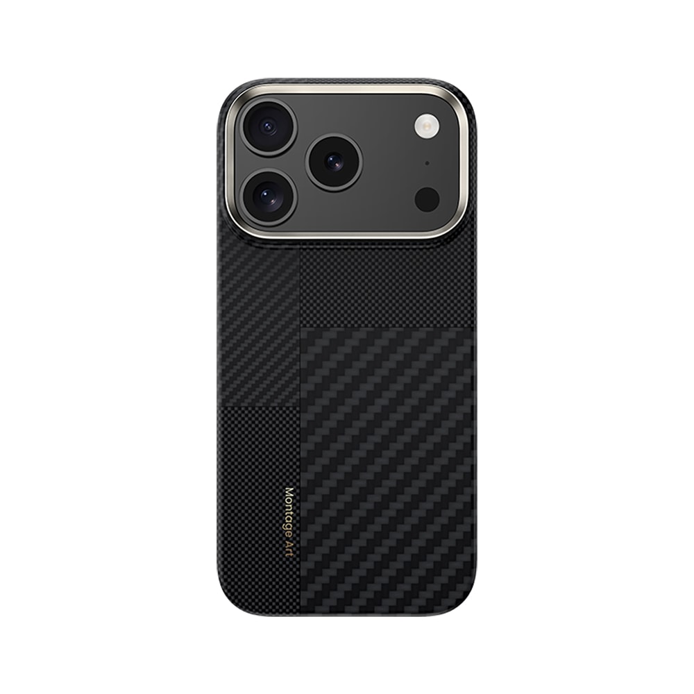 Apple iPhone 17 Pro Max Kılıf M-safe Şarj Özellikli Karbon Fiber Benks Montage ArmorAir Kevlar Kapak