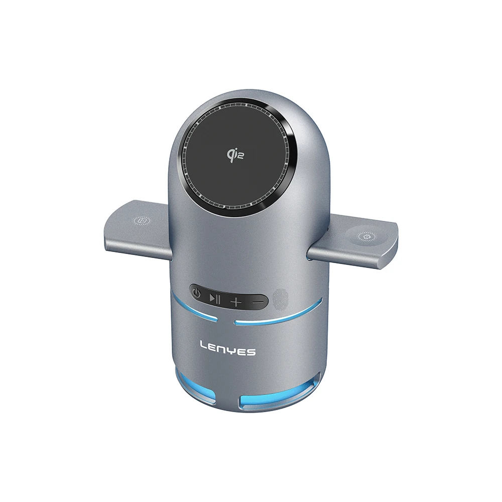 Lenyes PW321 Qi2 Şarj Teknolojili Bluetooth Speaker Hoparlör Özellikli Telefon&Akıllı Saat&Kulaklık 15W 4in1 Kablosuz Şarj Standı