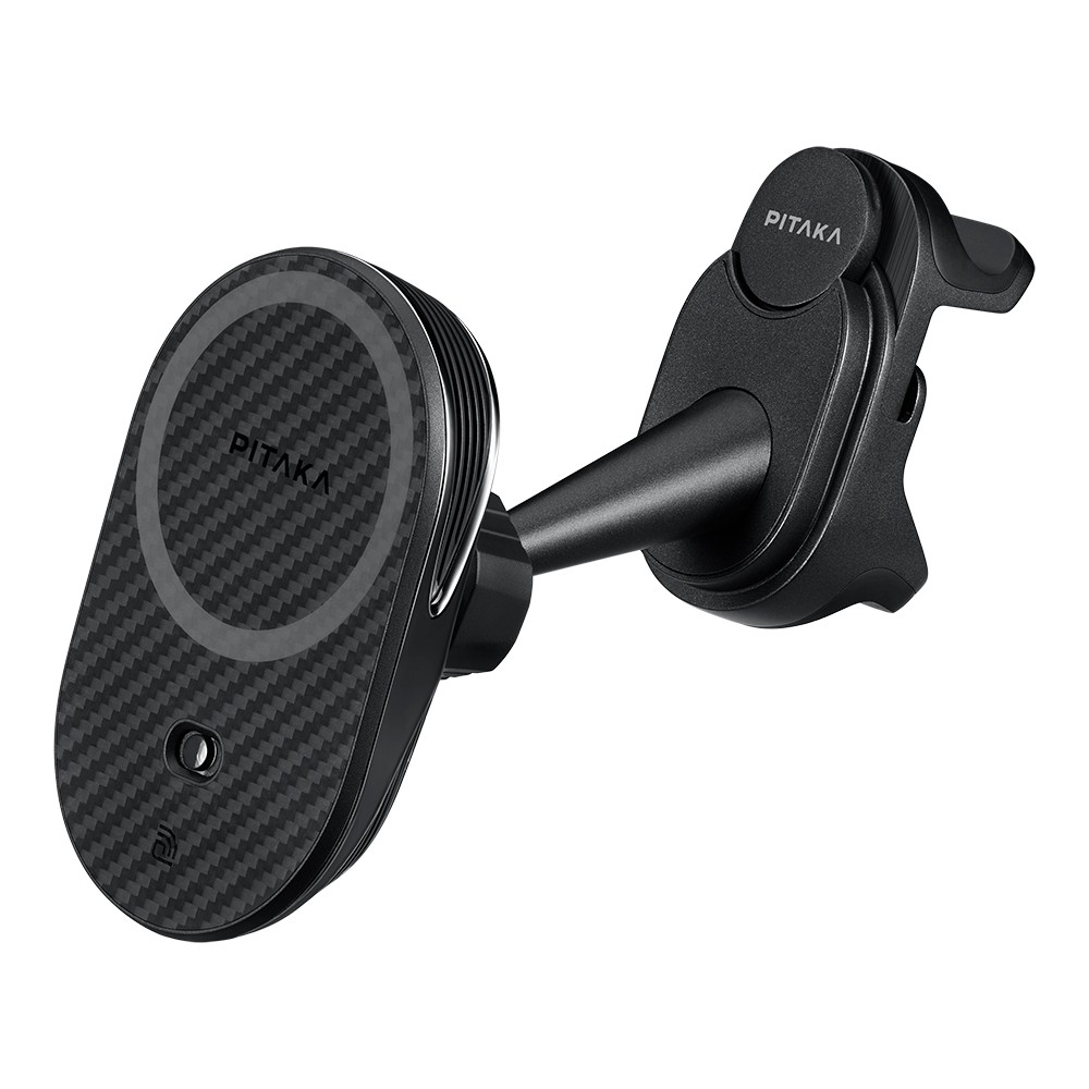 Pitaka MagEZ Pro 2 Magsafe Şarj Özellikli Qi2 Tesla Model Y ve Model 3 Uyumlu Aramid Fiber Araç Telefon Tutucu