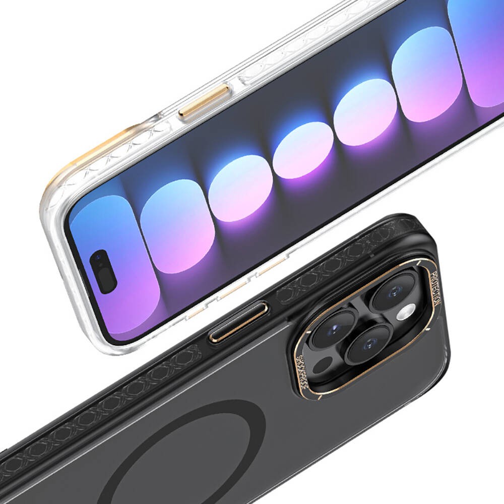 iPhone 15 Pro Kılıf Magsafe Şarj Özellikli Cam Arka Yüzey Recci Michelin Serisi Kılıf