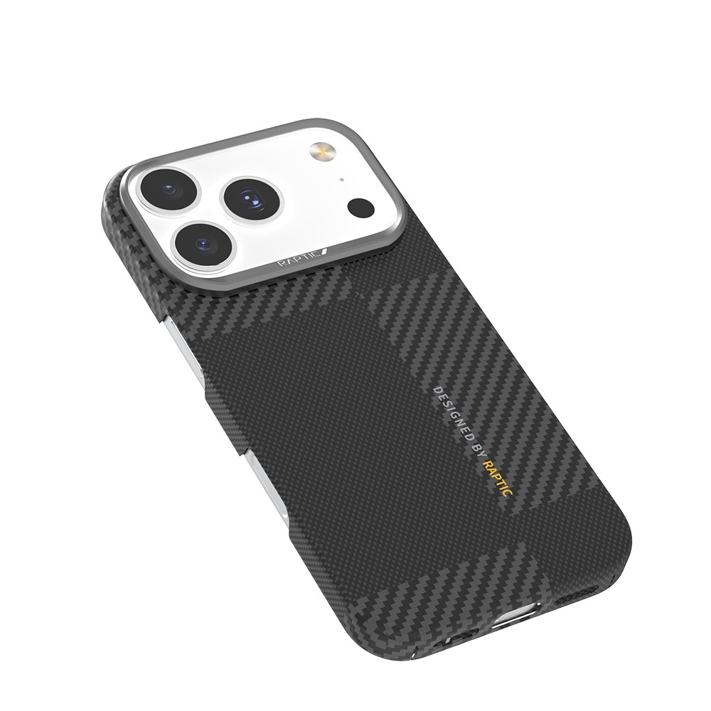 Apple iPhone 17 Pro Max Kılıf M-safe Şarj Özellikli 600D Metal Kamera Çerçeveli Raptic Aramid Fiber Geotik Serisi Kapak