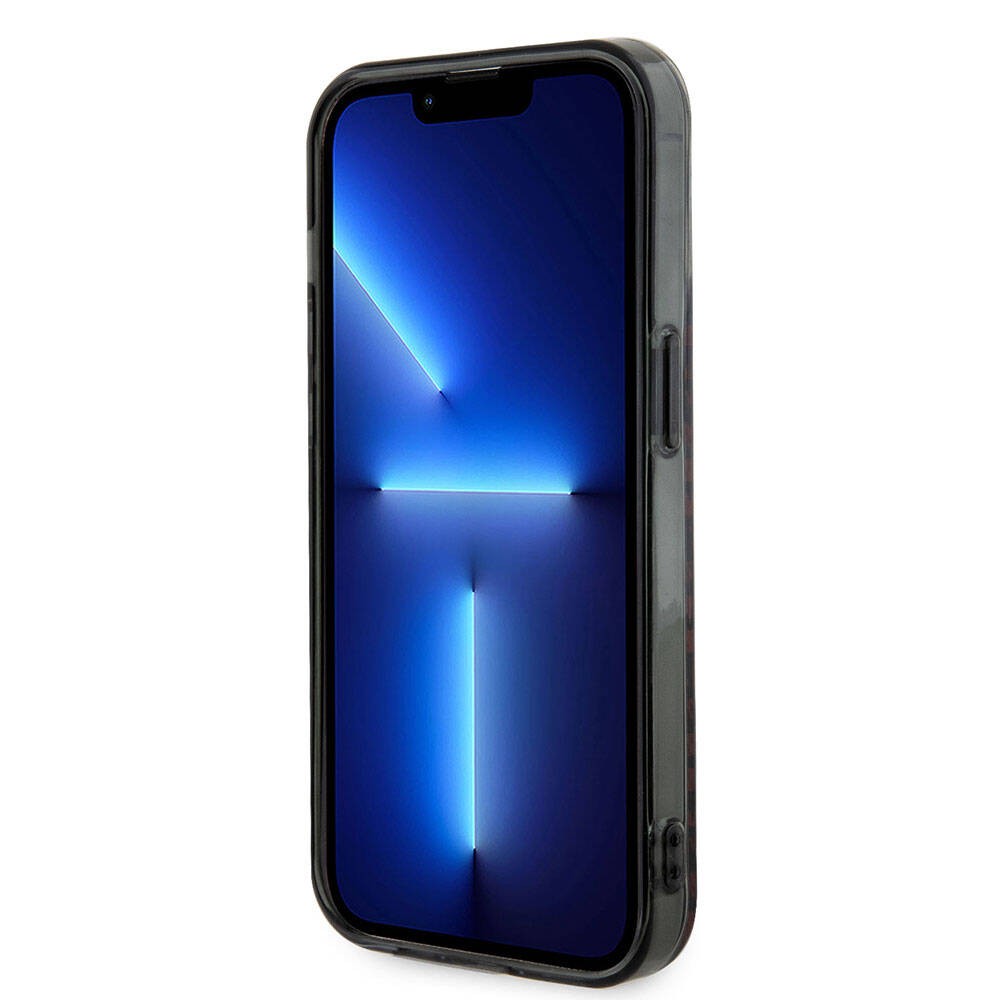 iPhone 15 Pro Max Kılıf AMG Orjinal Lisanslı Çift Katmanlı Büyük Logolu Dörtgen Şerit Desenli Kılıf