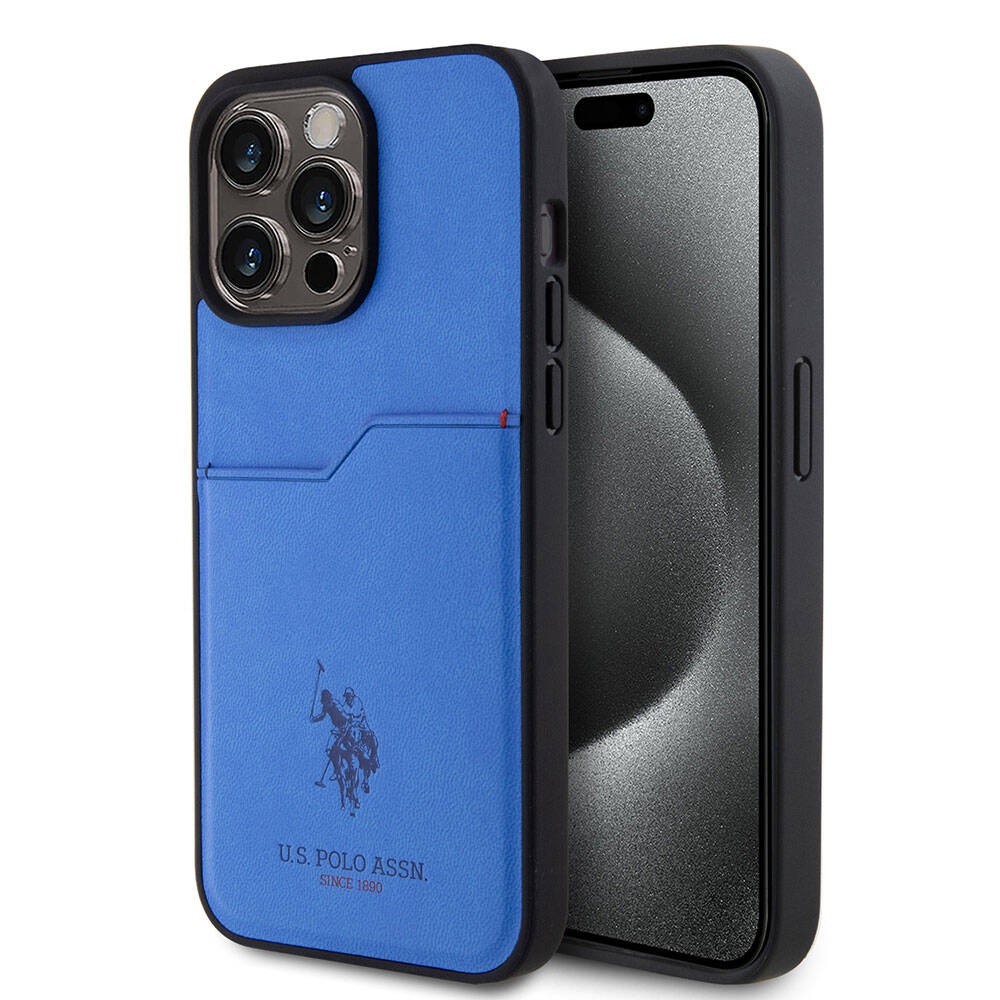 iPhone 15 Pro Max Kılıf U.S. Polo Assn. Orjinal Lisanslı Baskı Logolu PU Kartlıklı Kapak