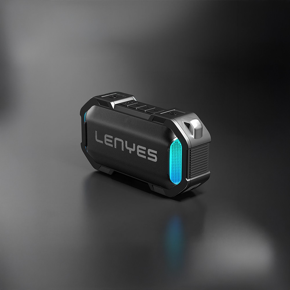 Lenyes S233 Ritme Duyarlı RGB Işıklı Taşınabilir Su Geçirmez TWS Bluetooth Hoparlör