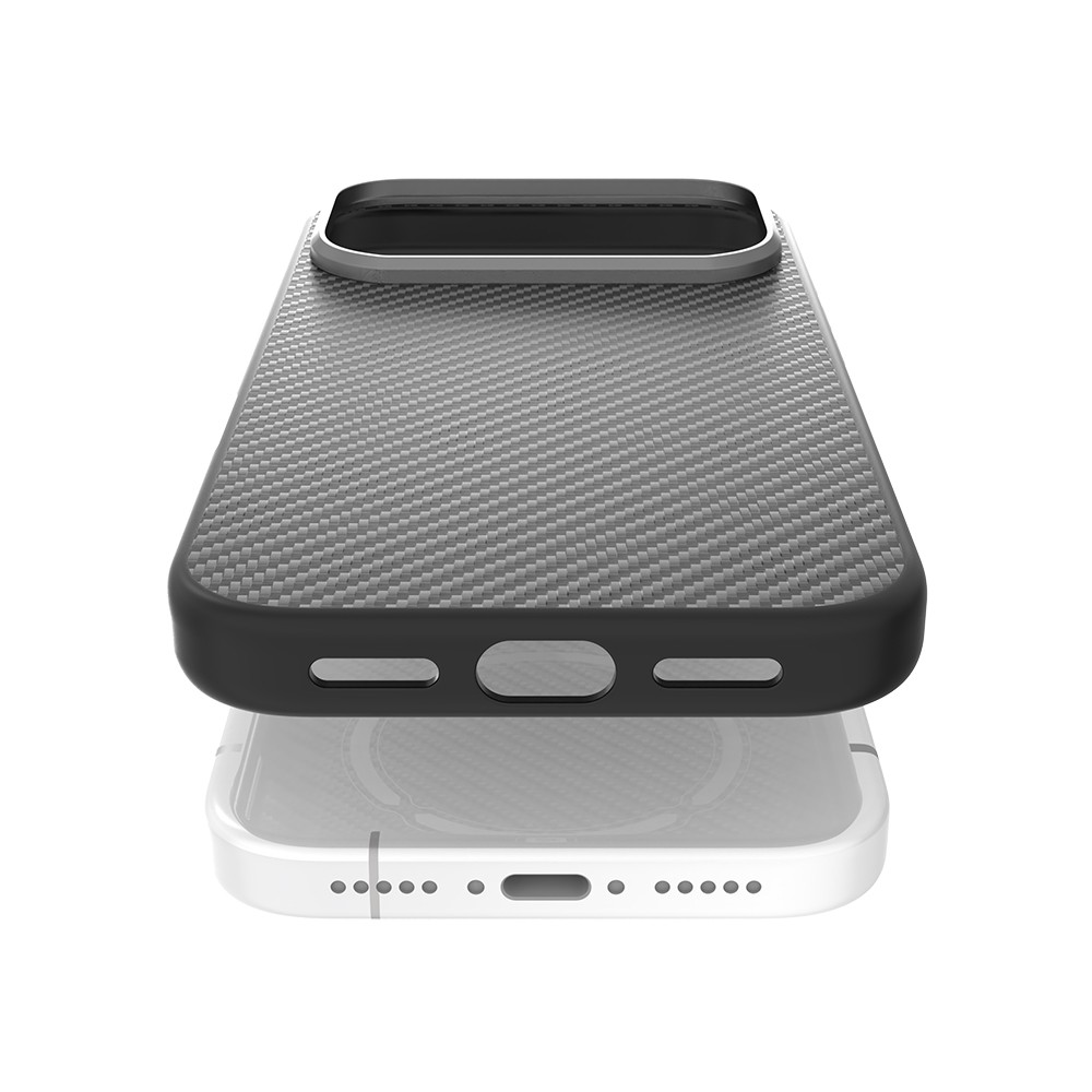 Apple iPhone 17 Pro Max Kılıf M-safe Şarj Özellikli 600D Metal Kamera Çerçeveli Raptic Aramid Fiber Serisi Kapak