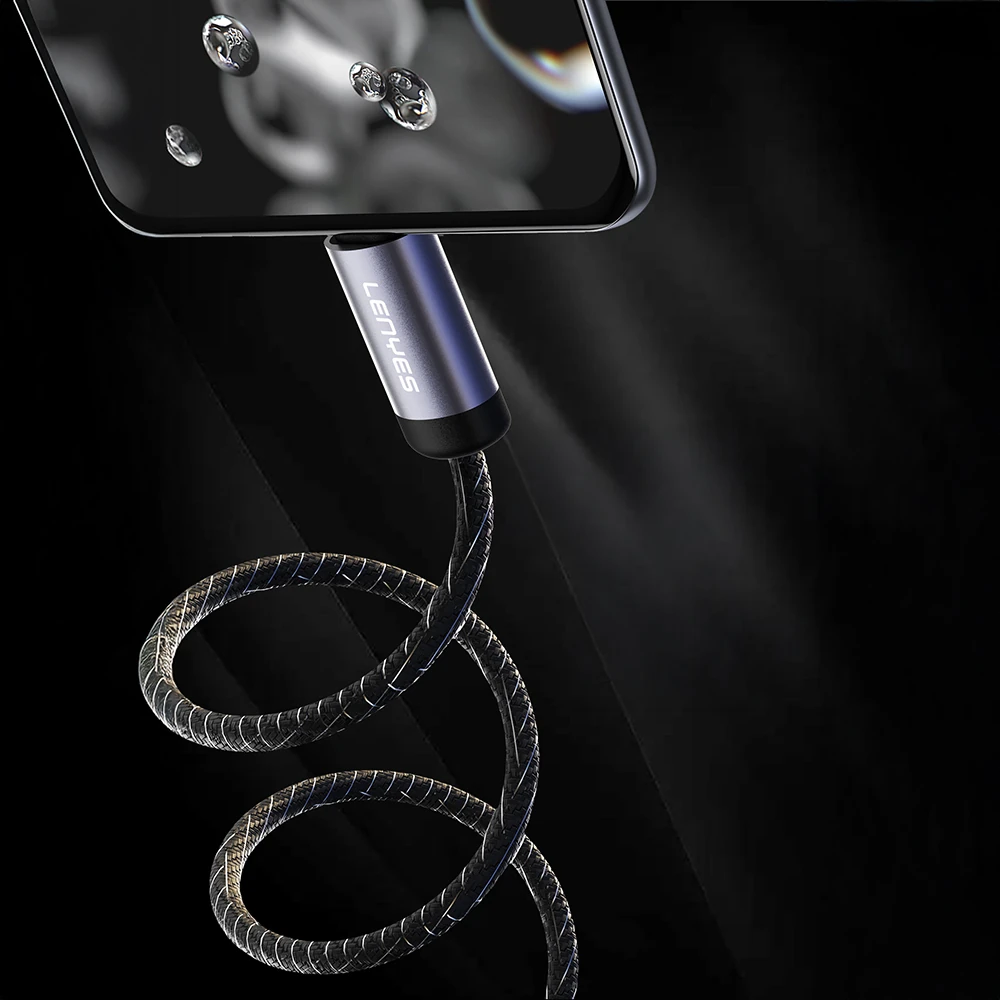 Lenyes LC537 USB-A to Micro Hızlı Şarj Özellikli Örgülü Data ve Şarj Kablosu 10W 1M