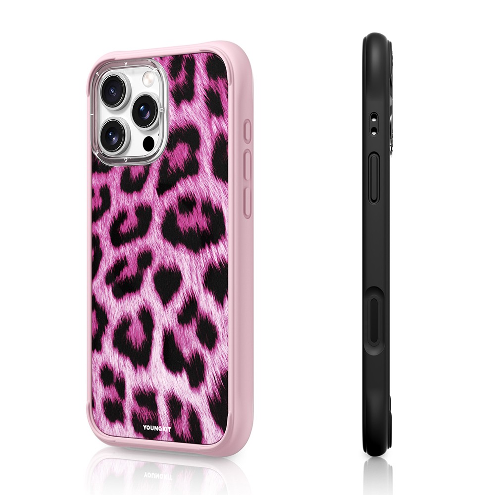 Apple iPhone 16 Pro Kılıf M-safe Şarj Özellikli Youngkit Leopard Serisi Kapak