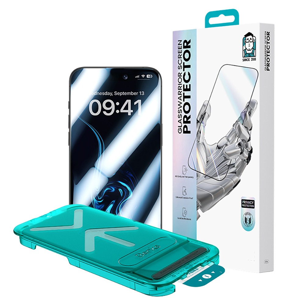 17 pro max Benks Glass Warrior Privacy HD Cam Ekran Koruyucu + Kolay Uygulama Aparatlı