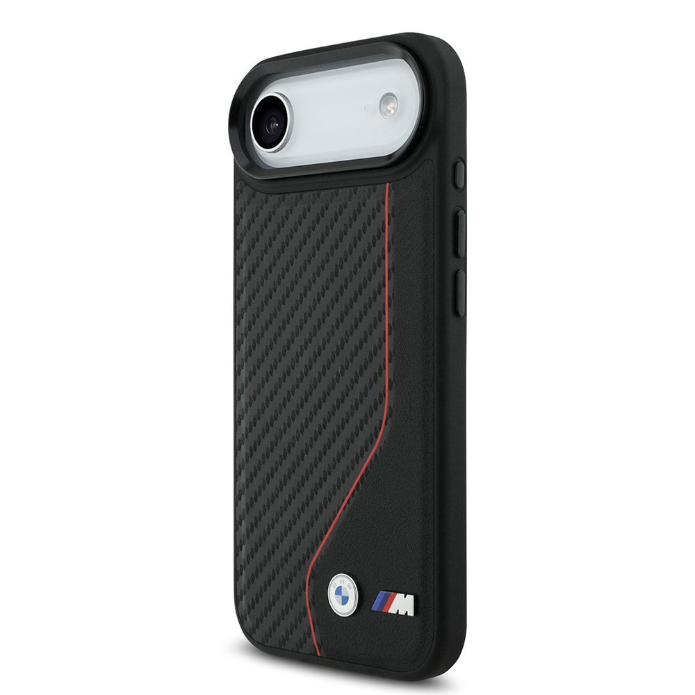 Apple iPhone 17 Air Kılıf BMW Orjinal Lisanslı M-safe Şarj Özellikli Metal BMW ve M Logolu PU Karbon Tasarımlı Kapak