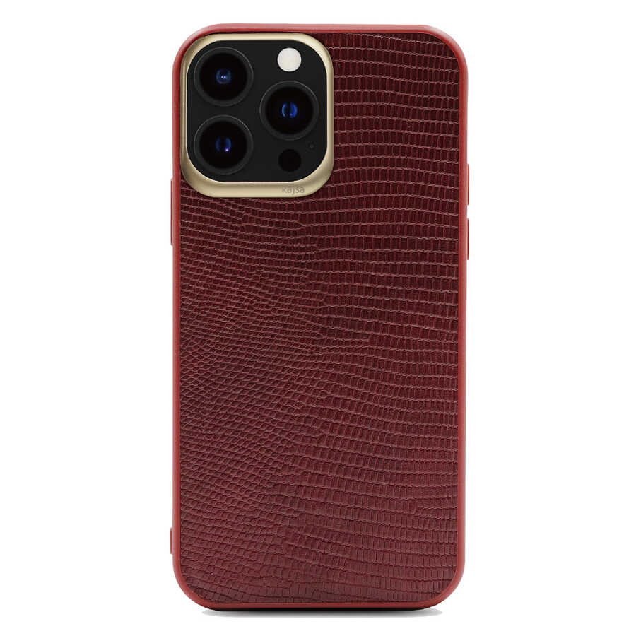 Apple iPhone 13 Pro Max Kılıf ​Kajsa Preppie Collection Pu Deri Kapak