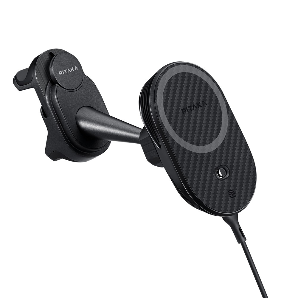 Pitaka MagEZ Pro 2 Magsafe Şarj Özellikli Qi2 Tesla Model Y ve Model 3 Uyumlu Aramid Fiber Araç Telefon Tutucu
