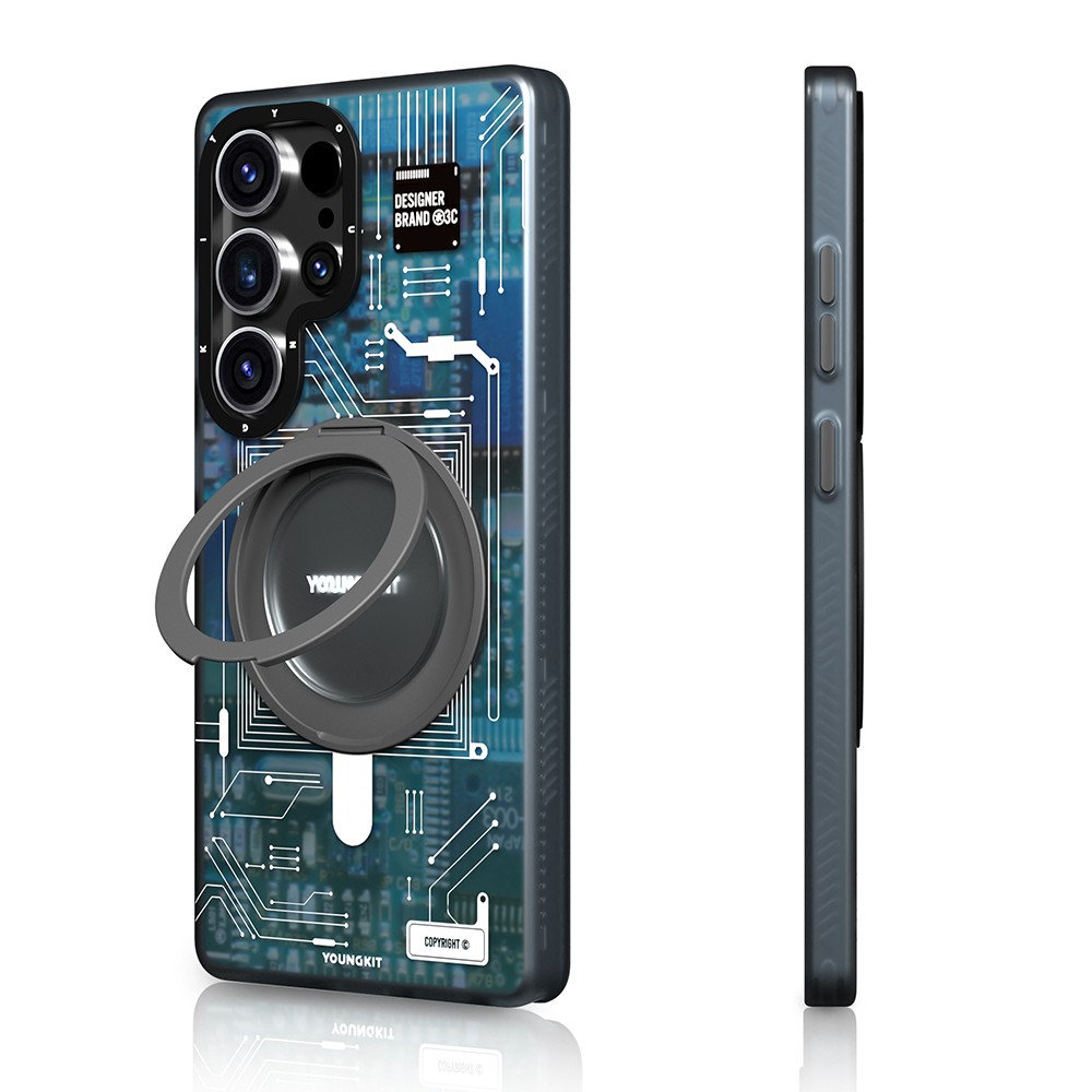 Galaxy S25 Ultra Kılıf Magsafe Şarj Özellikli Youngkit 360° Standlı Technology Serisi Kapak