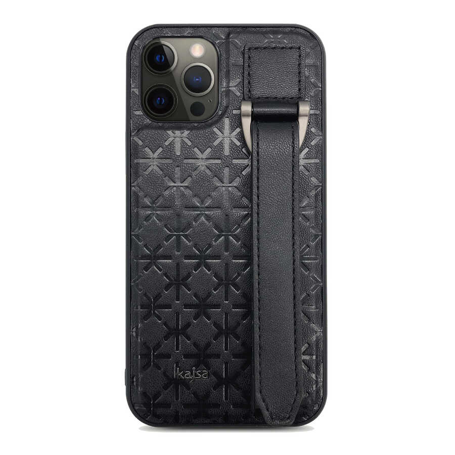 iPhone 12 Pro Max Kılıf Kajsa Neo Clasic Serisi Mono K Strap Kılıf