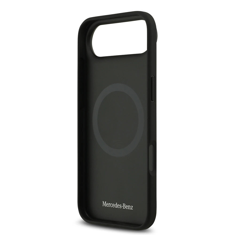 Apple iPhone 17 Air Kılıf Mercedes Benz Orjinal Lisanslı M-safe Şarj Özellikli Dokulu Desenli Deri Kapak