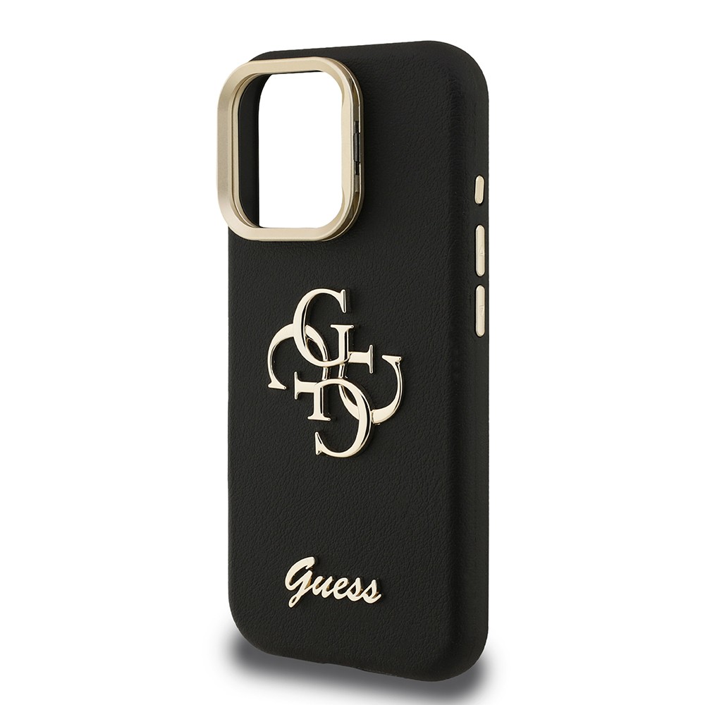 Apple iPhone 16 Pro Kılıf Guess Orjinal Lisanslı Grained Yazı Logolu Kamera Standlı Kapak