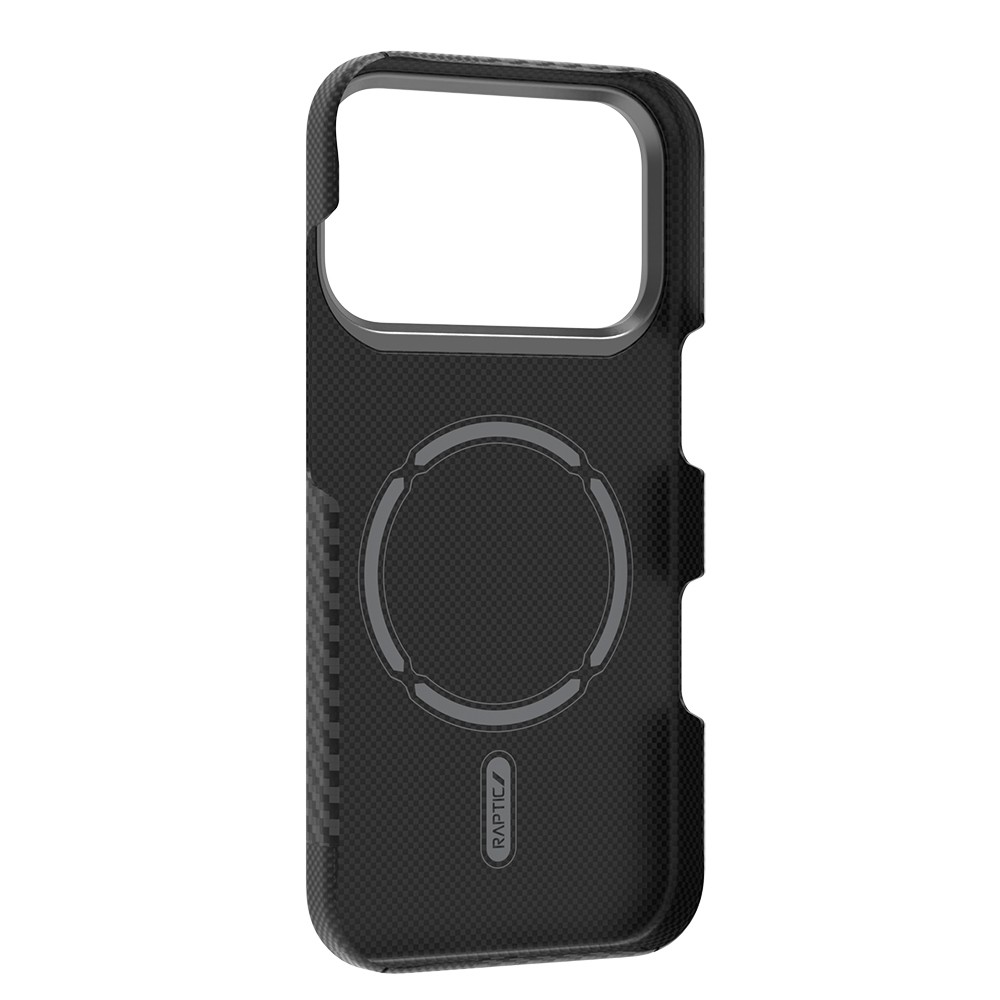 Apple iPhone 17 Pro Max Kılıf M-safe Şarj Özellikli 600D Metal Kamera Çerçeveli Raptic Aramid Fiber Geotik Serisi Kapak