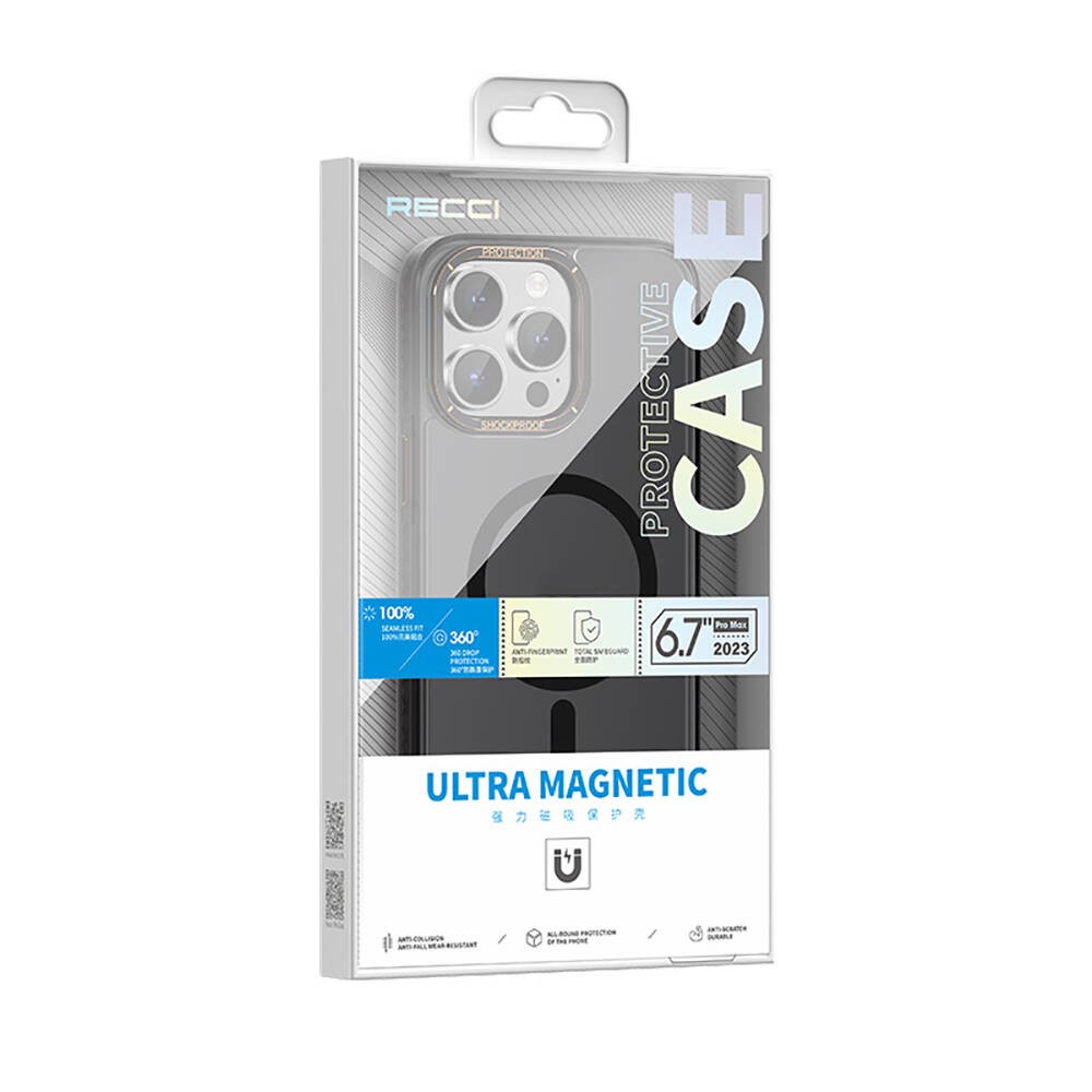 iPhone 15 Pro Kılıf Magsafe Şarj Özellikli Cam Arka Yüzey Recci Michelin Serisi Kılıf