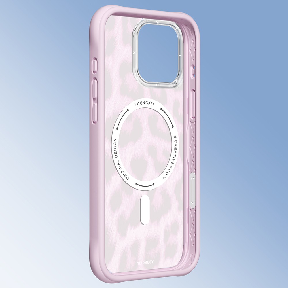 Apple iPhone 16 Pro Kılıf M-safe Şarj Özellikli Youngkit Leopard Serisi Kapak