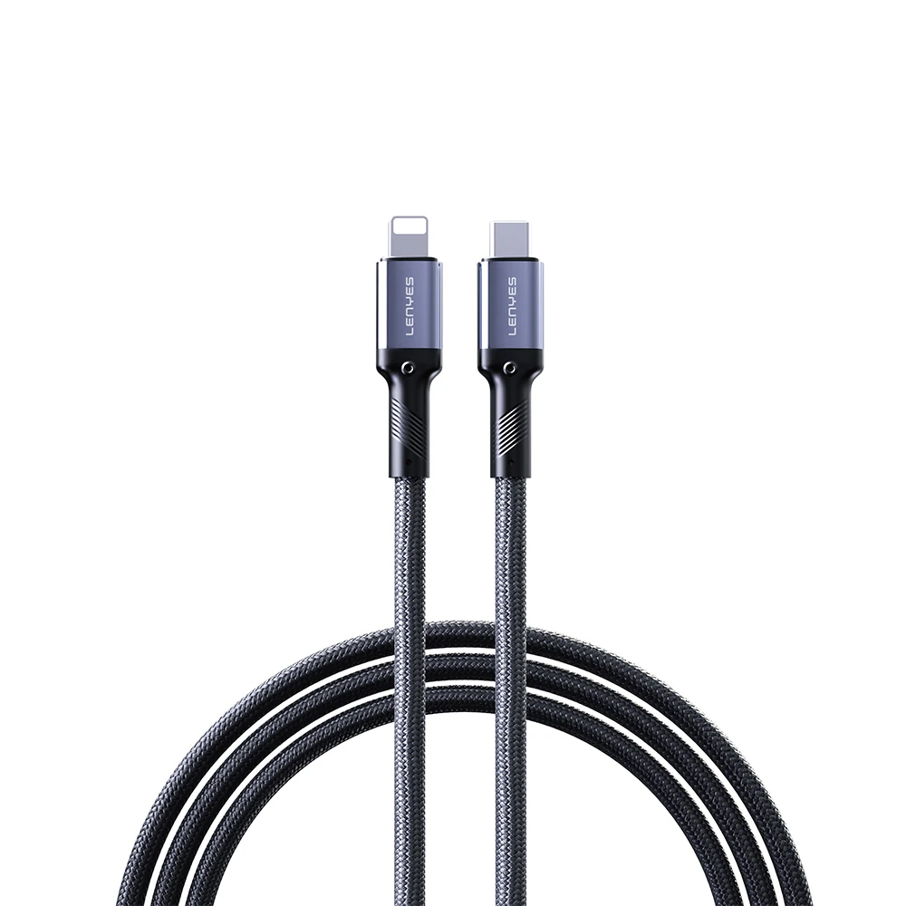 Lenyes LC509 Type-C to Lightning PD 30W Örgü Tasarımlı Hızlı Şarj Özellikli Data ve Şarj Kablosu 1M