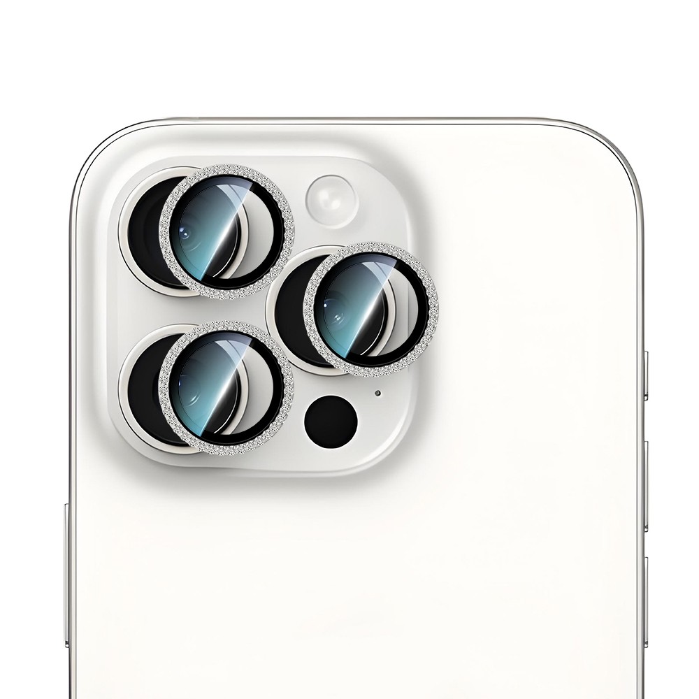 Apple iPhone 16 Pro Max CaseWorld Alloy Sparkling Diamond Serisi Taşlı Lens Koruyucu