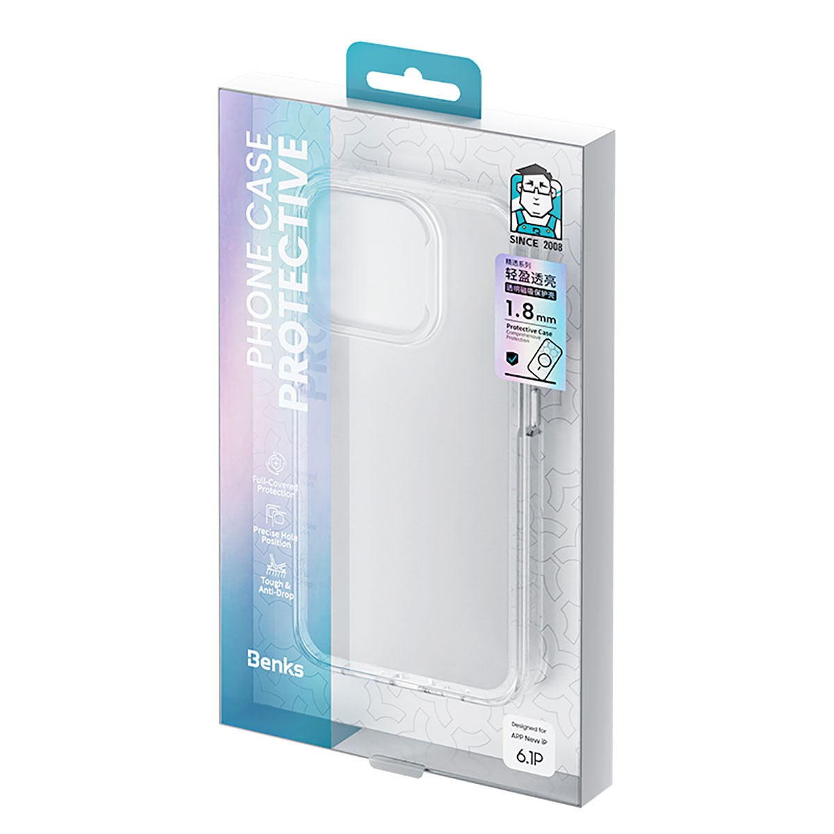iPhone 15 Pro Max Kılıf Magsafe Şarj Özellikli Benks ​​​​​​Crystal Serisi Şeffaf Kılıf