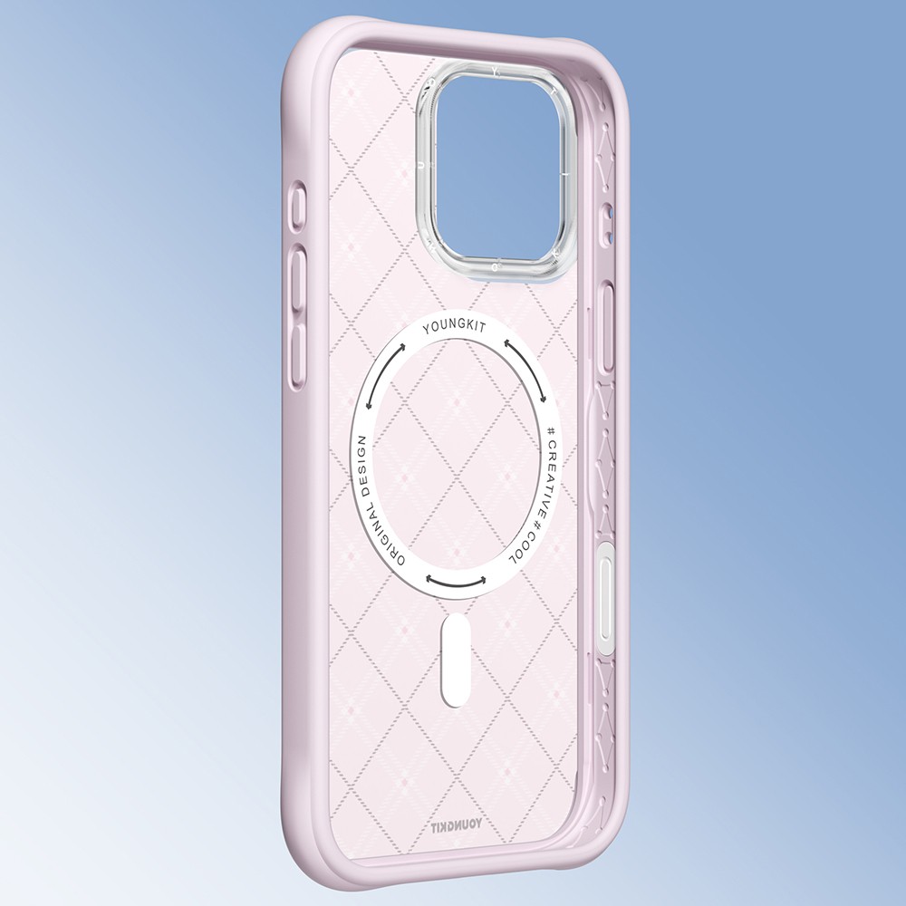 Apple iPhone 16 Pro Max Kılıf M-safe Şarj Özellikli Youngkit Argyle Serisi Kapak