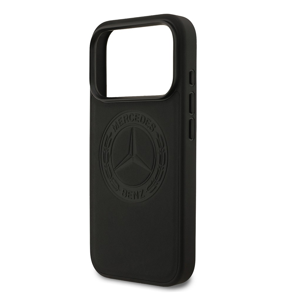 Apple iPhone 17 Pro Kılıf Mercedes Benz Orjinal Lisanslı M-safe Şarj Özellikli Hakiki Deri Nostaljik Yıldız Dizayn Kapak