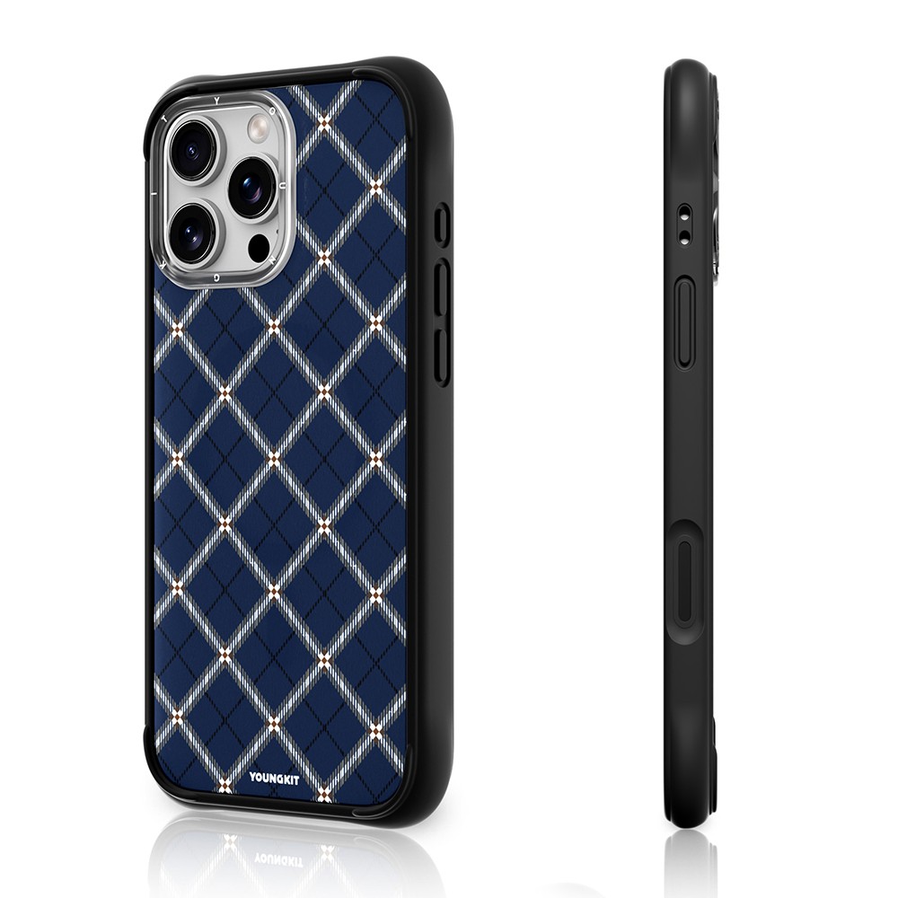 Apple iPhone 16 Pro Kılıf M-safe Şarj Özellikli Youngkit Argyle Serisi Kapak