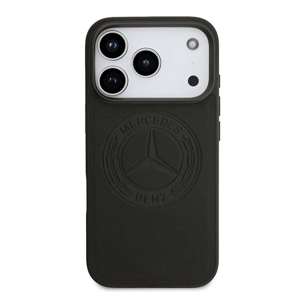 Apple iPhone 17 Pro Kılıf Mercedes Benz Orjinal Lisanslı M-safe Şarj Özellikli Hakiki Deri Nostaljik Yıldız Dizayn Kapak