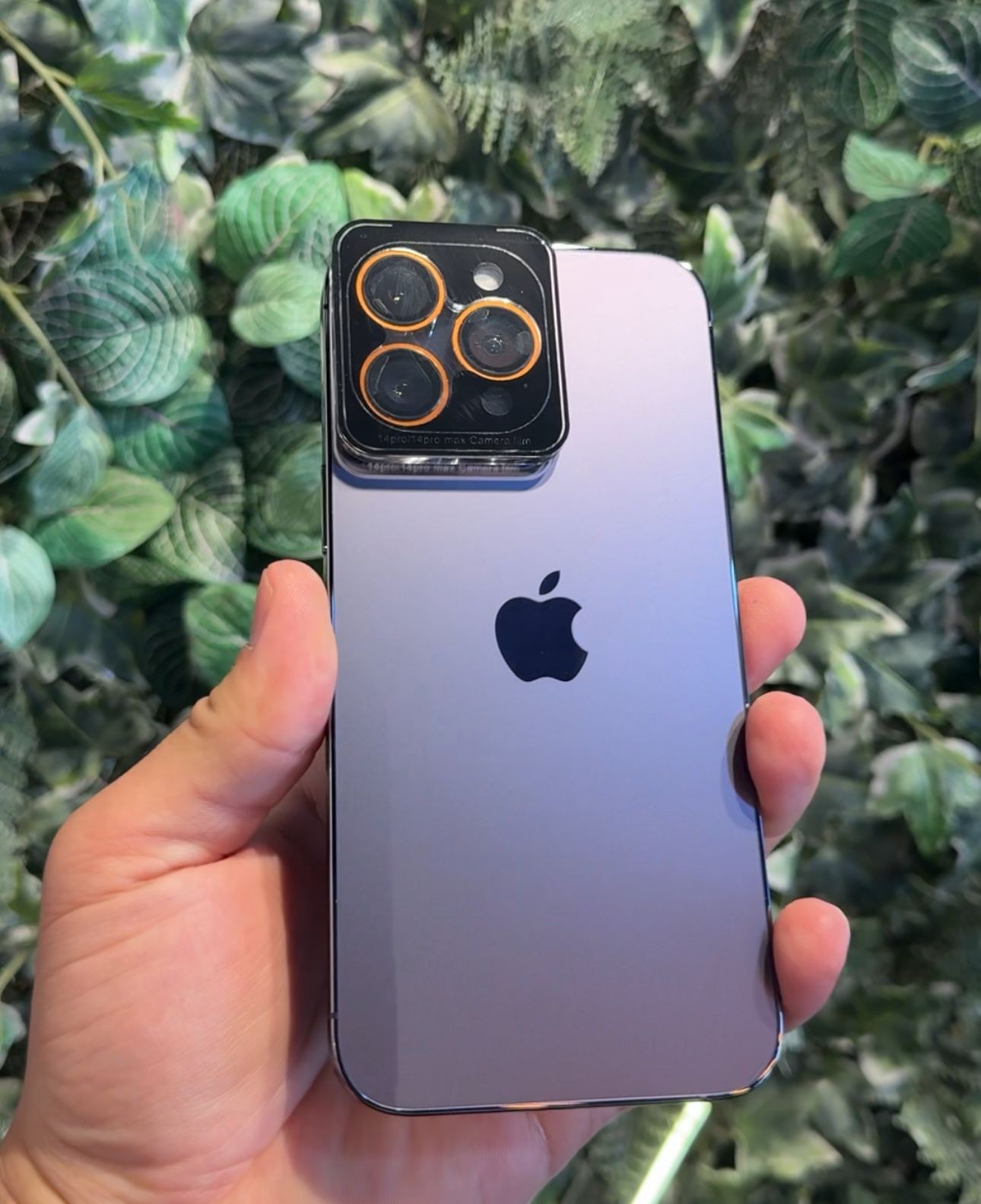 iPhone 14 Pro / 14 Pro Max Turuncu  Zore   Premium Safir Parmak İzi Bırakmayan Anti-Reflective Kamera Lens Koruyucu