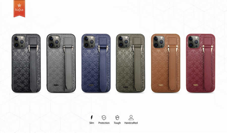 iPhone 12 Pro Max Kılıf Kajsa Neo Clasic Serisi Mono K Strap Kılıf