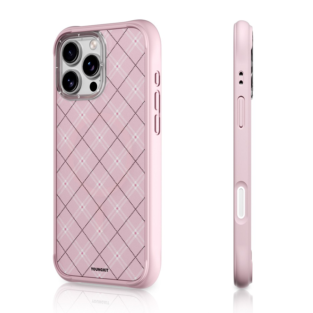 Apple iPhone 16 Pro Max Kılıf M-safe Şarj Özellikli Youngkit Argyle Serisi Kapak