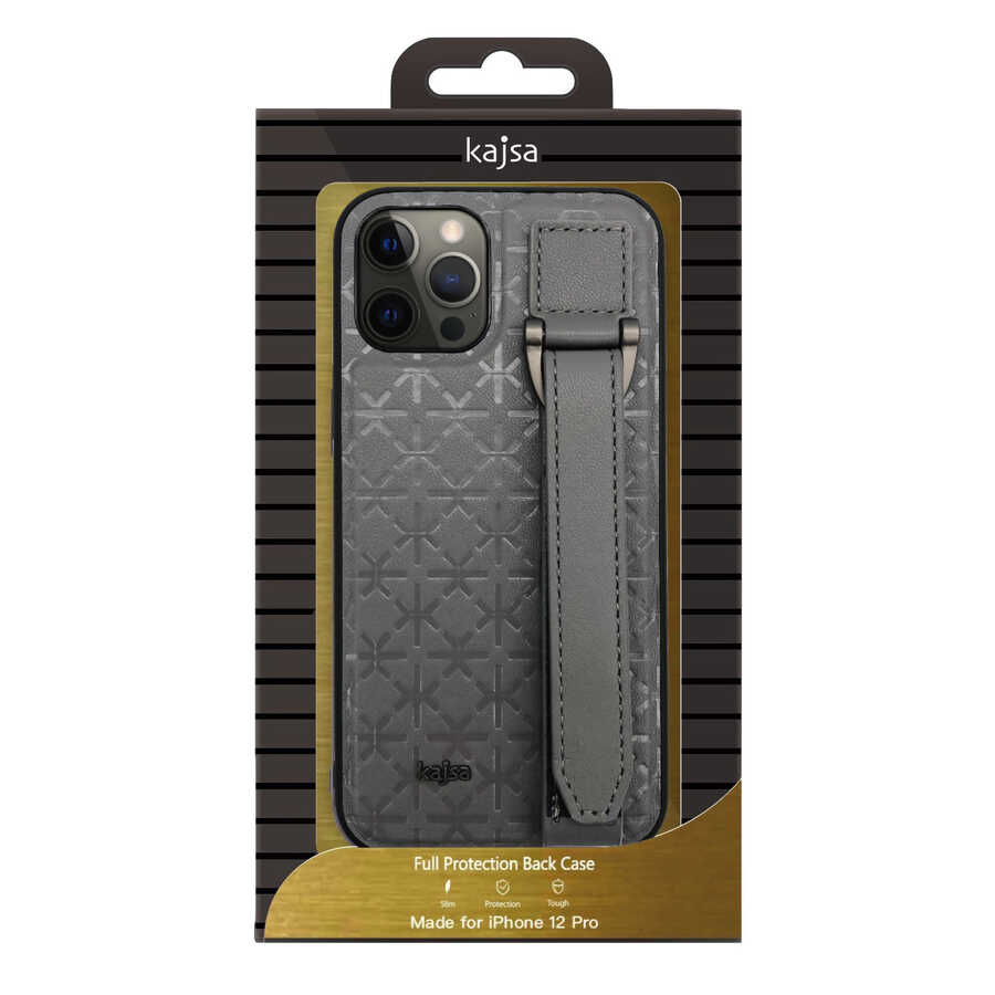 iPhone 12 Pro Max Kılıf Kajsa Neo Clasic Serisi Mono K Strap Kılıf