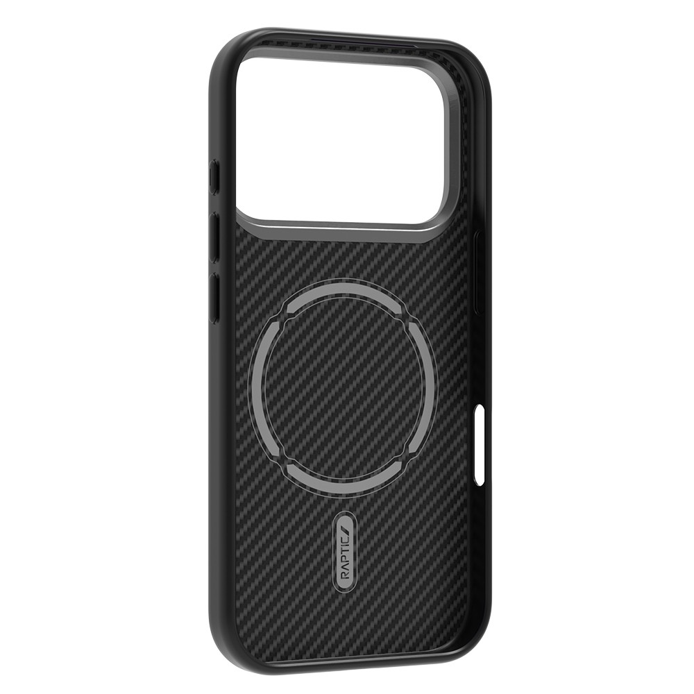 Apple iPhone 17 Pro Max Kılıf M-safe Şarj Özellikli 600D Metal Kamera Çerçeveli Raptic Aramid Fiber Serisi Kapak