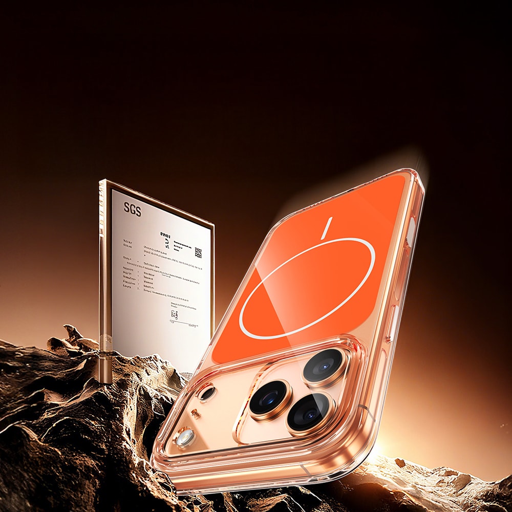 Apple iPhone 17 Pro Kılıf Zore M-safe Şarj Özellikli Şeffaf Kamera Kontrol Butonlu Lugano Kapak