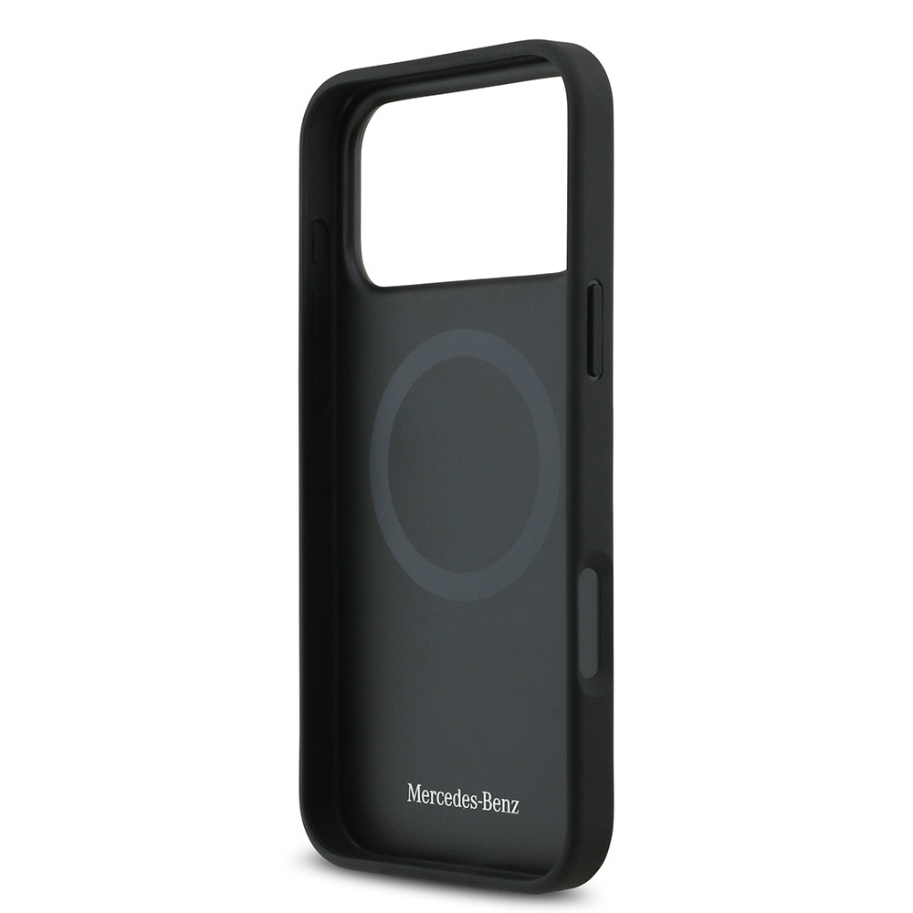 Apple iPhone 17 Pro Max Kılıf Mercedes Benz Orjinal Lisanslı M-safe Şarj Özellikli Hakiki Deri Nostaljik Yıldız Dizayn Kapak