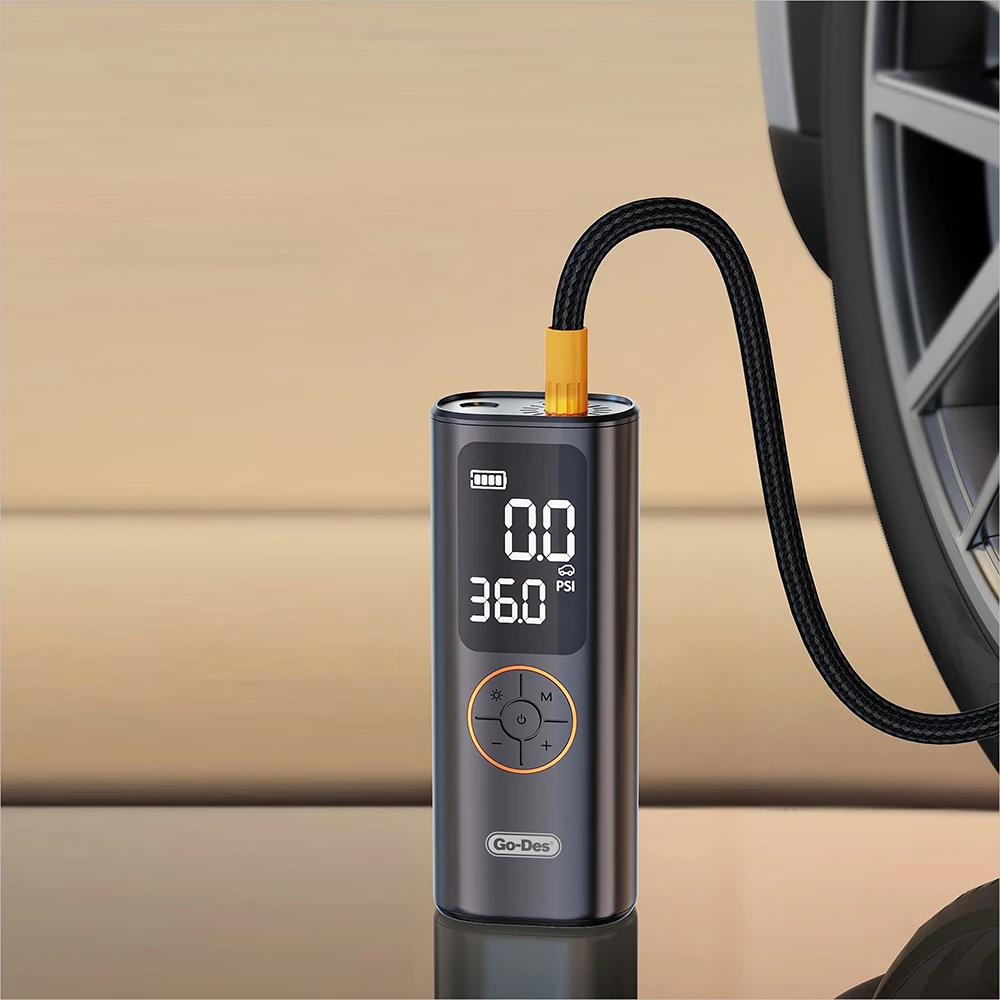 Go Des GD-B638 LED Işıklı Araç Hava Kompresörü ve Powerbank 12V