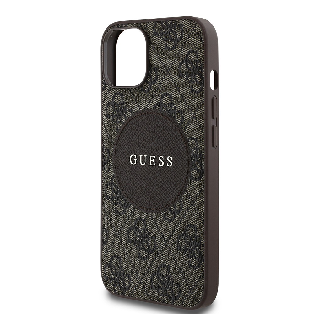 Apple iPhone 14 Kılıf Guess Orjinal Lisanslı Magsafe Şarj Özellikli Yazı Logolu Circle Classic Kapak