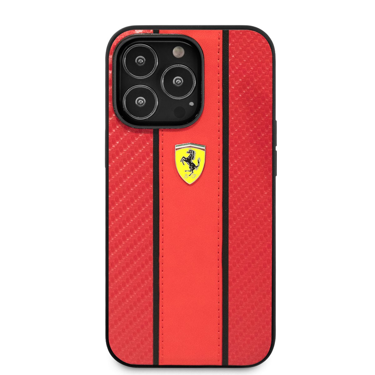 iPhone 14 Pro Kılıf Ferrari PU Deri Ve Karbon Dizayn Kılıf