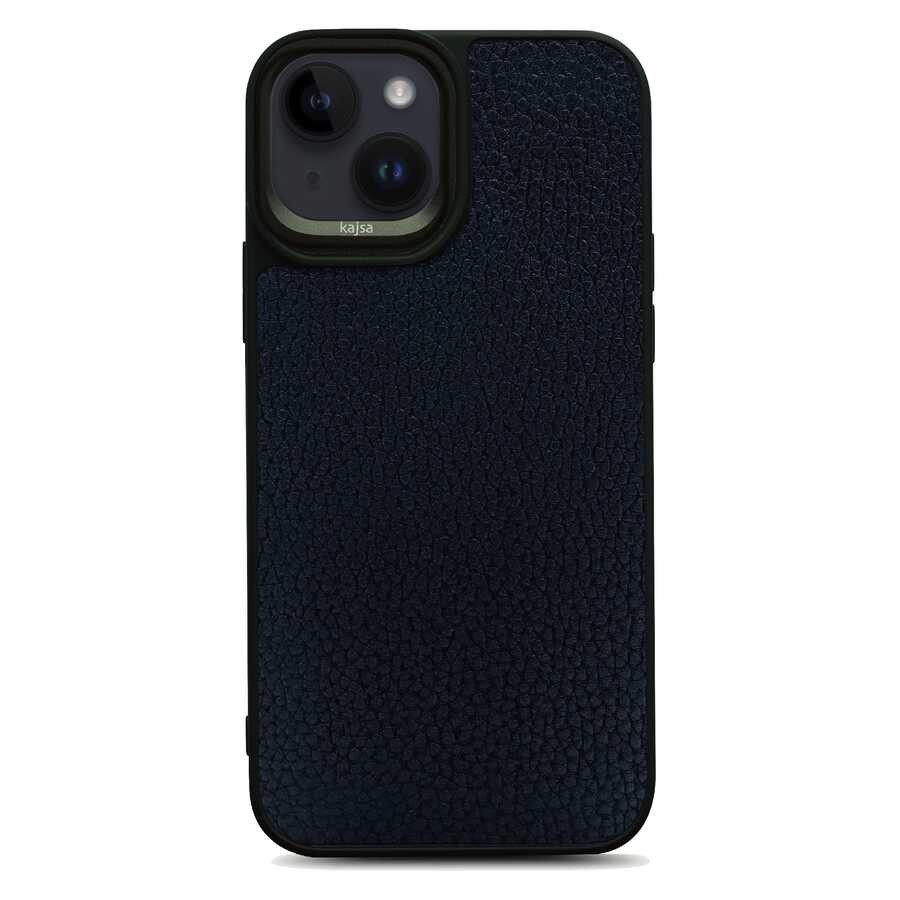 Apple iPhone 14 Plus Kılıf Soft Deri Metal Kamera Çerçeveli ​Kajsa Litchi Kapak